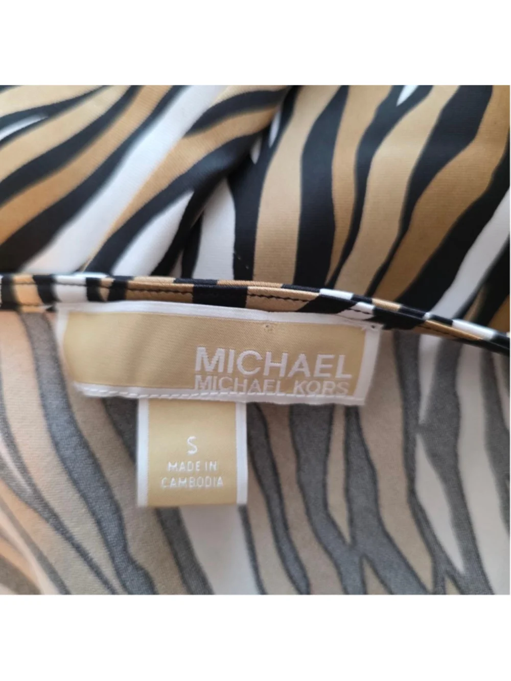 Women's Michael Kors S Zebra Print Cowl Neck Midi Dress NWOT